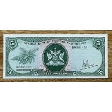 TRINIDAD Y TOBAGO 1977 BILLETE DE 5 DOLARES